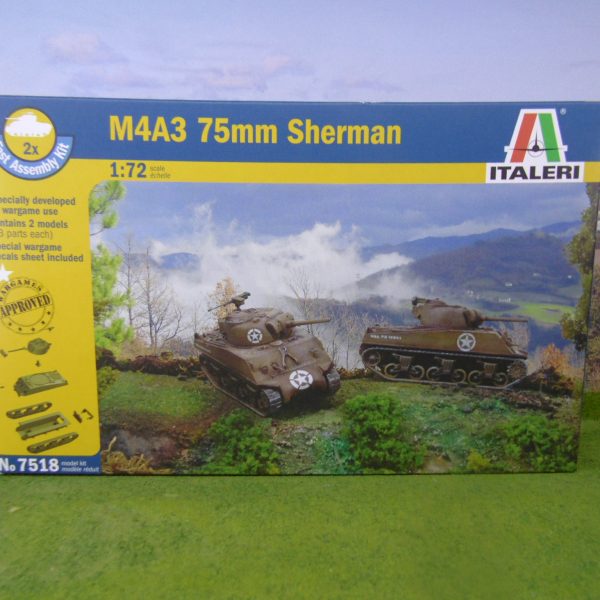 Italeri 7518 M4A3 75mm Sherman (2 Shermans in the box)