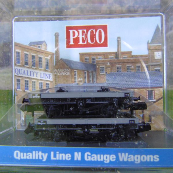 NR1154B 4 Wheel Bolster Wagon Twin Pack BR Grey Livery
