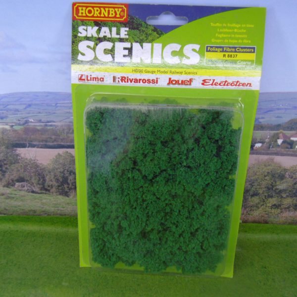 Hornby R8837 Foliage Fibre Clusters, Medium Green Coarse