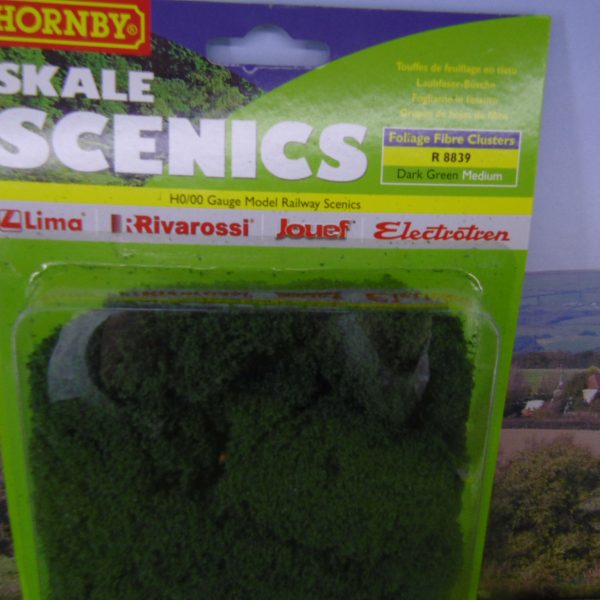 Hornby R8839 Foliage Fibre Clusters Dark Green Medium
