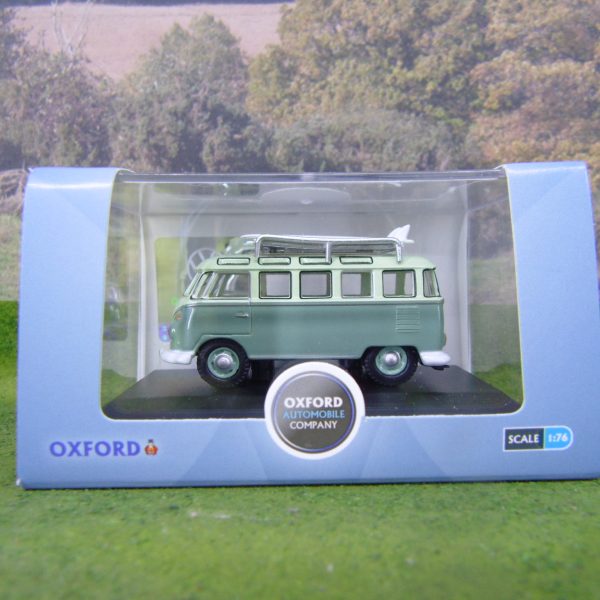 76VWS005 VW T1Samba Bus/Surfboards Turquoise/Blue White